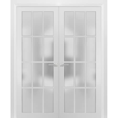 Sartodoors Double French Interior Door, 72" x 80", White FELICIA3312DD-BEM-72